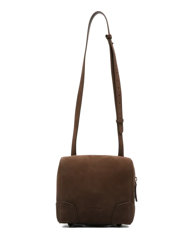 Emporio Armani Schultertasche mit Wildleder-Finish - Braun Braun