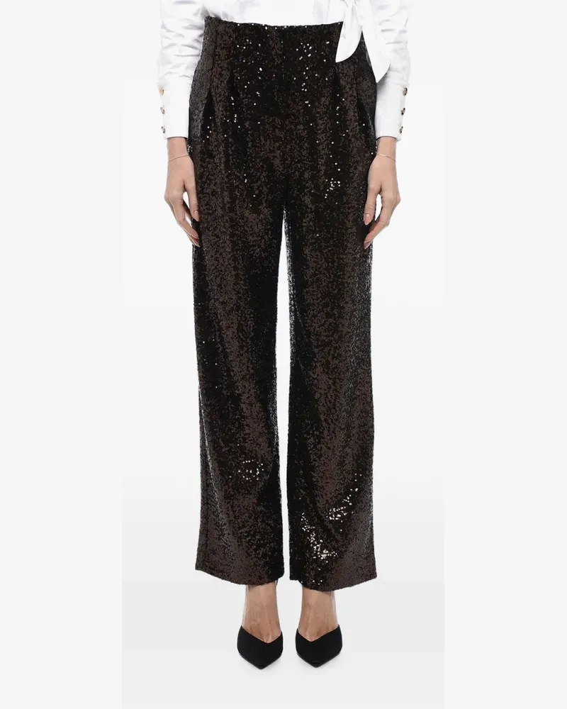 In The Mood for Love Wide-Leg-Hose mit Pailletten - Braun Braun