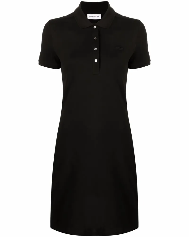Lacoste Poloshirtkleid mit Logo-Patch - Schwarz Schwarz