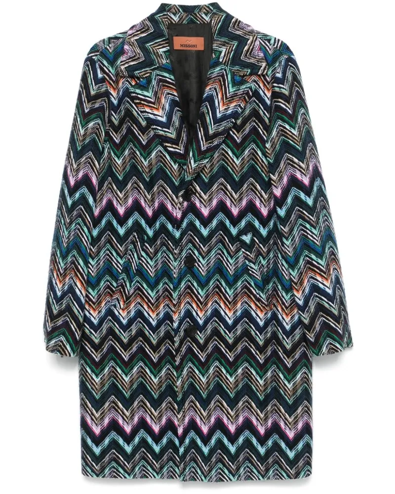 Missoni Mantel mit Zickzackmuster - Blau Blau