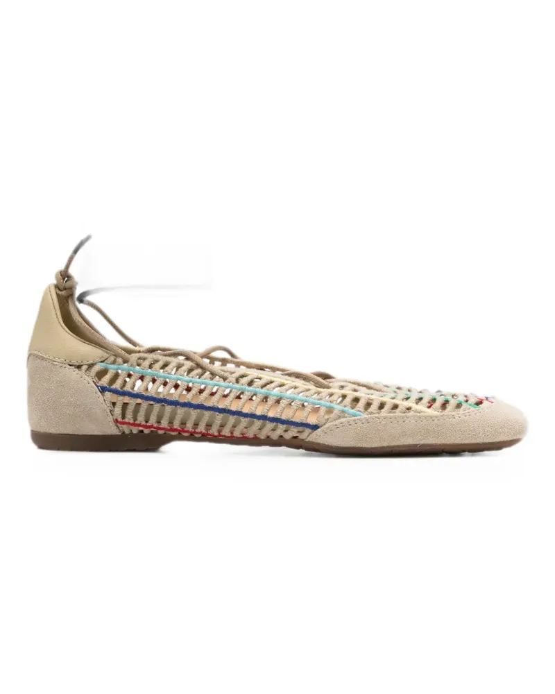 Patrizia Pepe Dancing Skin raffia ballet flats - Nude Nude