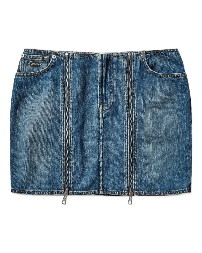 Jean Paul Gaultier two-zip detail denim mini skirt - Blau Blau