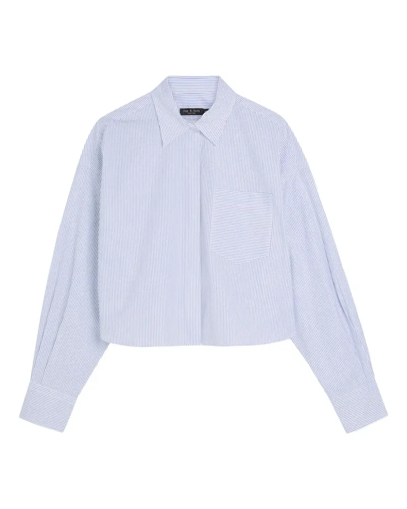 Rag & Bone striped-pattern cropped shirt - Weiß Weiß