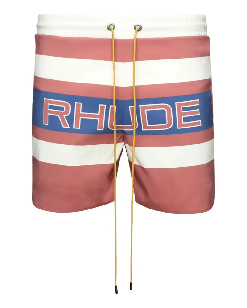 RHUDE Pavil striped racing swim shorts - Rot Rot