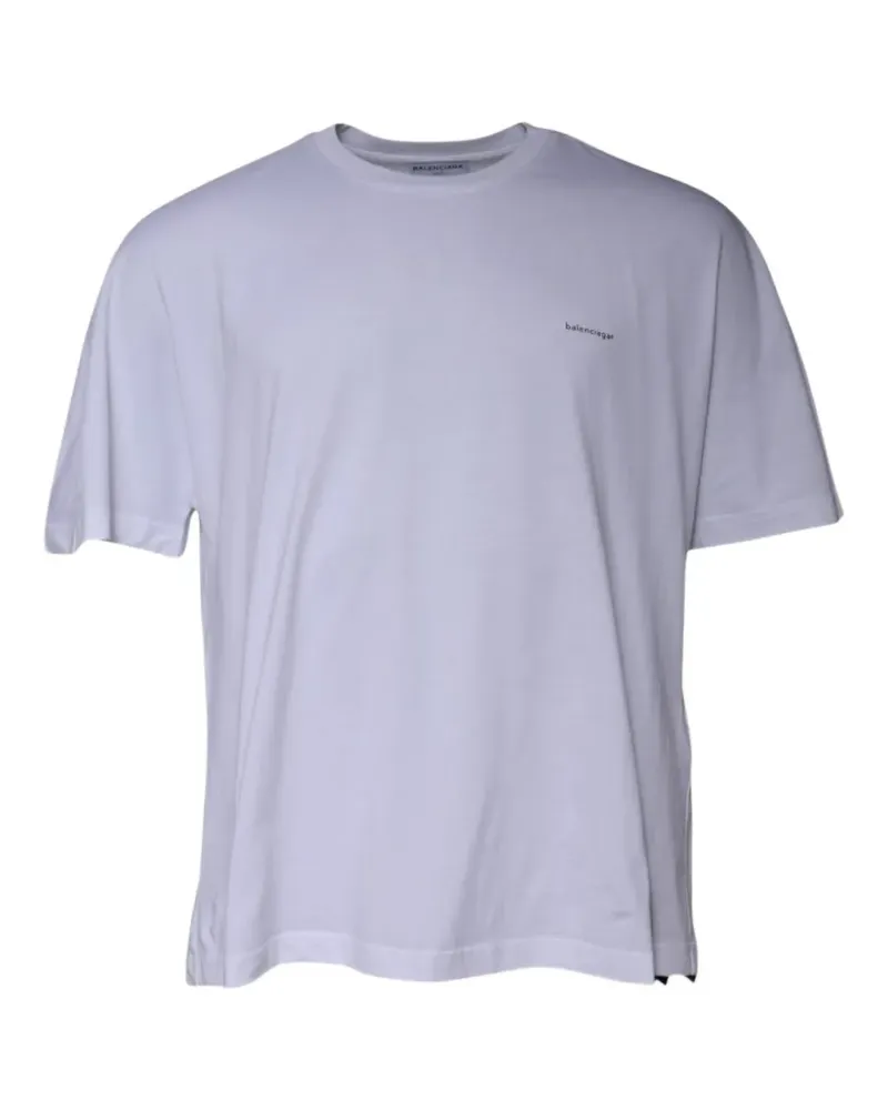 Balenciaga logo-embroidered T-shirt - Weiß Weiß