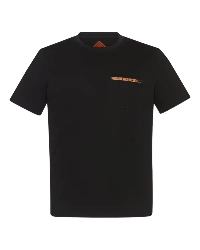 MCM T-Shirt mit Reißverschluss - Schwarz Schwarz