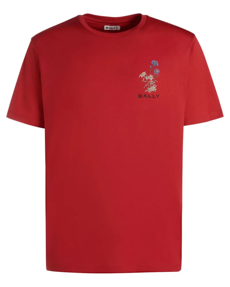 Bally T-Shirt aus Bio-Baumwolle mit Logo-Print - Rot Rot