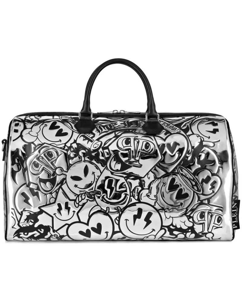 Philipp Plein Große Smile Reisetasche - Grau Grau