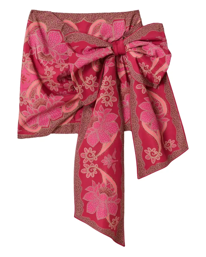 FARM Rio Blumenprint-Rock mit Schleifendetail - Rosa Rosa