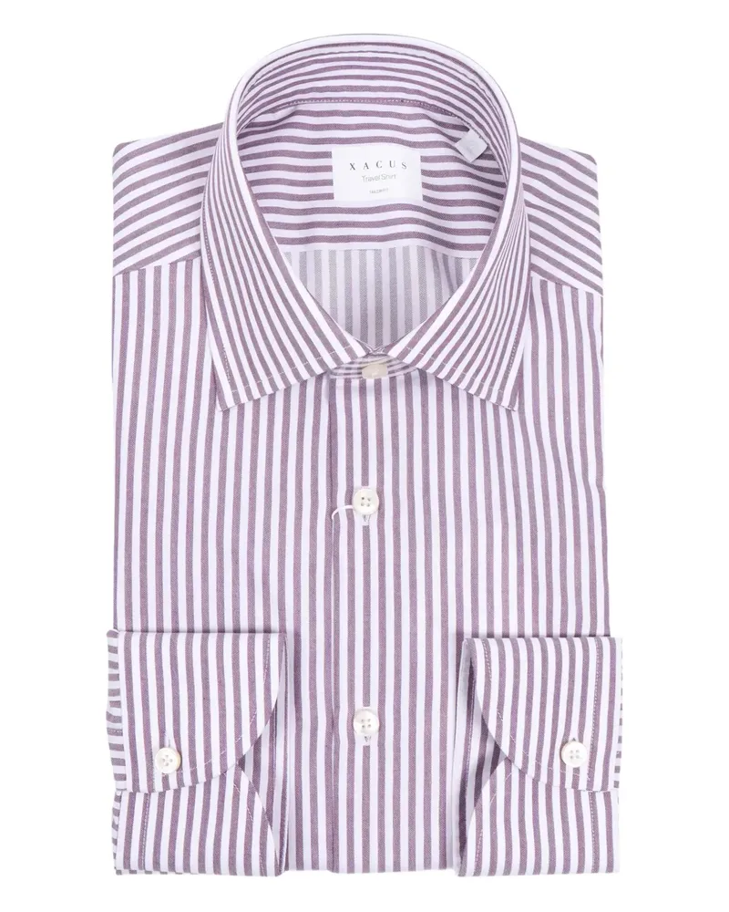 XACUS striped-pattern long-sleeve shirt - Weiß Weiß