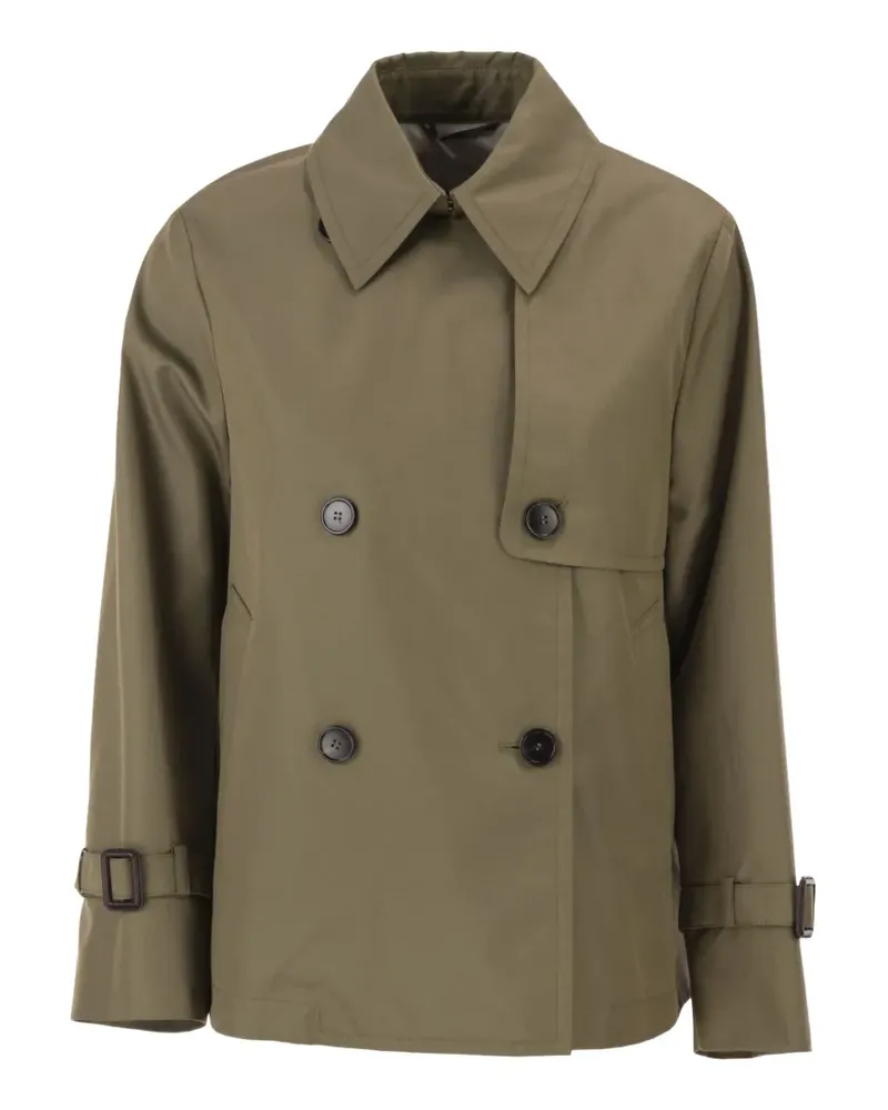 Max Mara double-breasted gabardine trench coat - Grün Grün