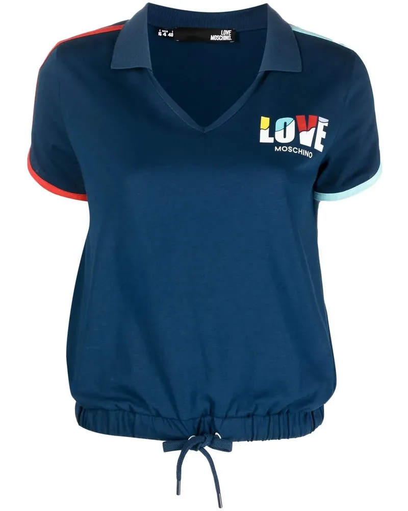 Moschino Poloshirt mit Logo-Print - Blau Blau