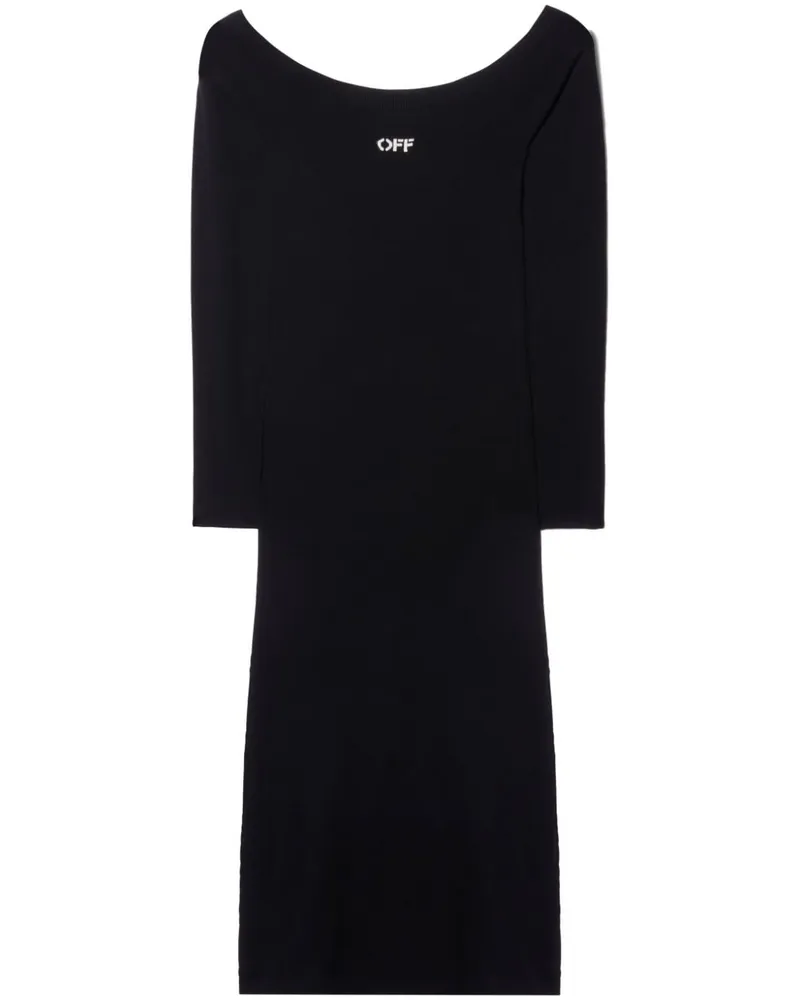 OFF-WHITE Schulterfreies Off Stamp Kleid - Schwarz Schwarz