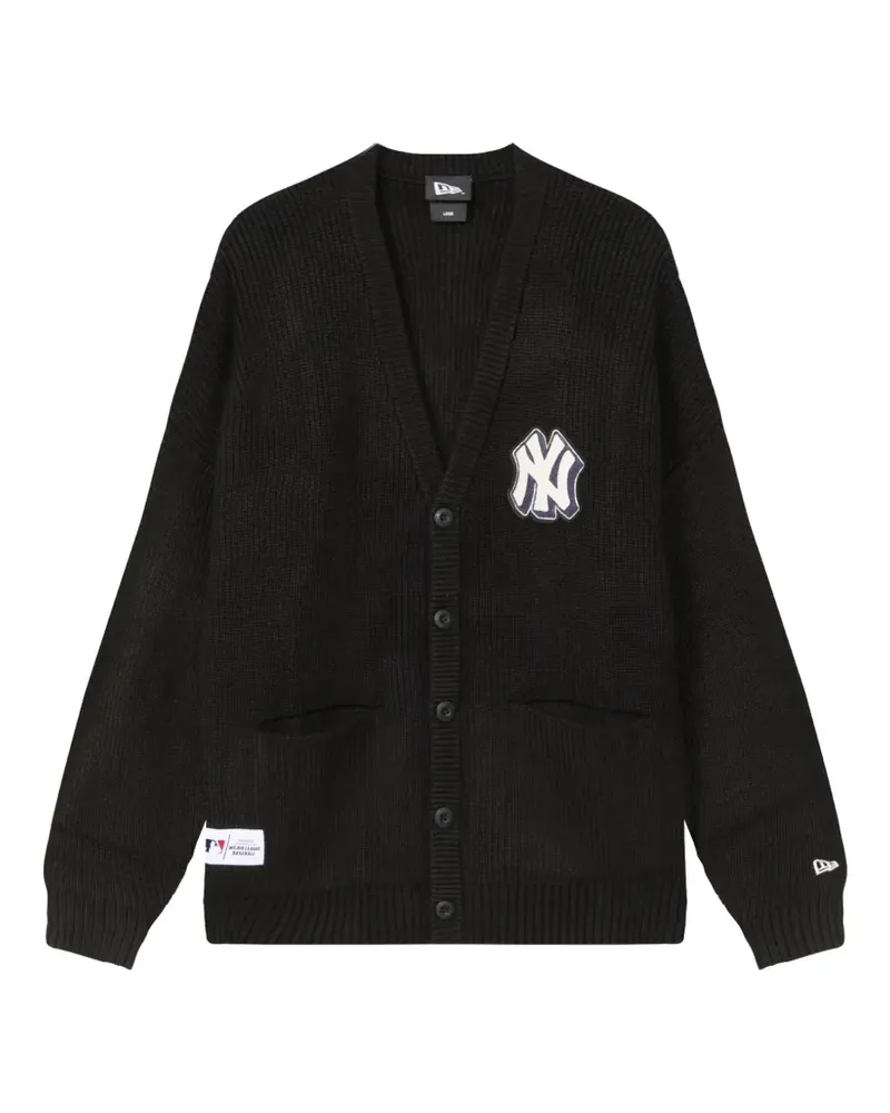 New Era logo-patch knit cardigan - Schwarz Schwarz