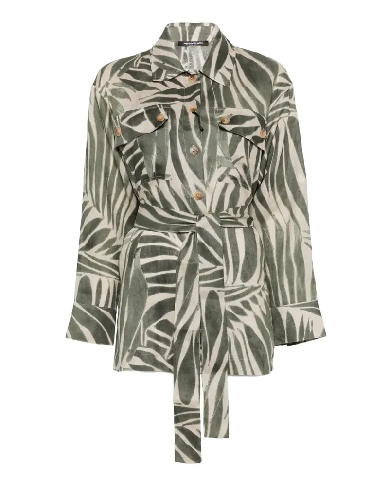 Pennyblack print belted shirt - Grün Grün