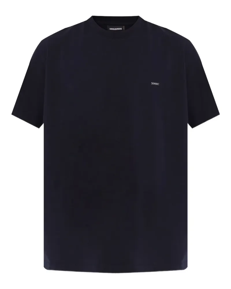 Dsquared2 T-Shirt mit Logo-Schild - Blau Blau
