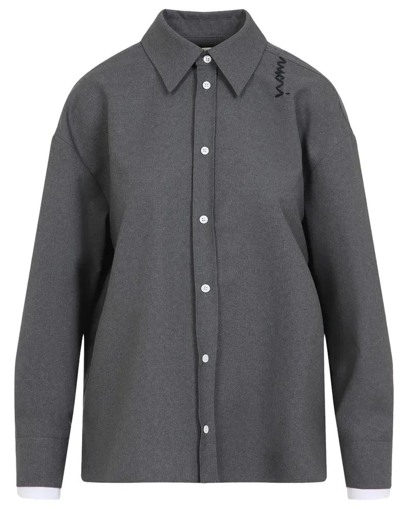 Marni Hemd mit Logo-Stickerei - Grau Grau
