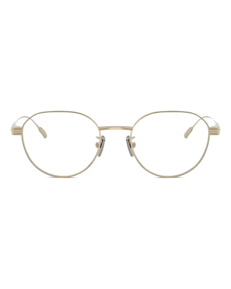 Moncler Runde Brille aus Titan - Gold Gold
