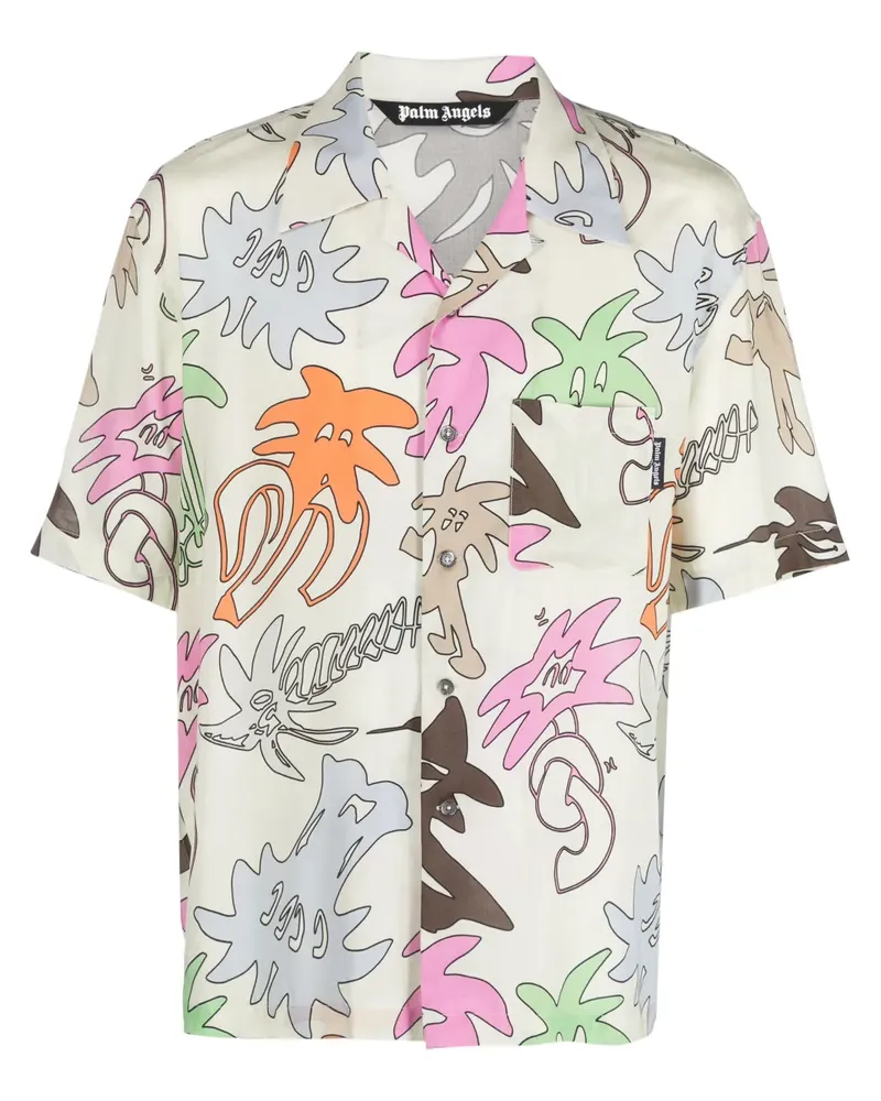 Palm Angels Hemd mit Palmity Allover-Print - Nude Nude