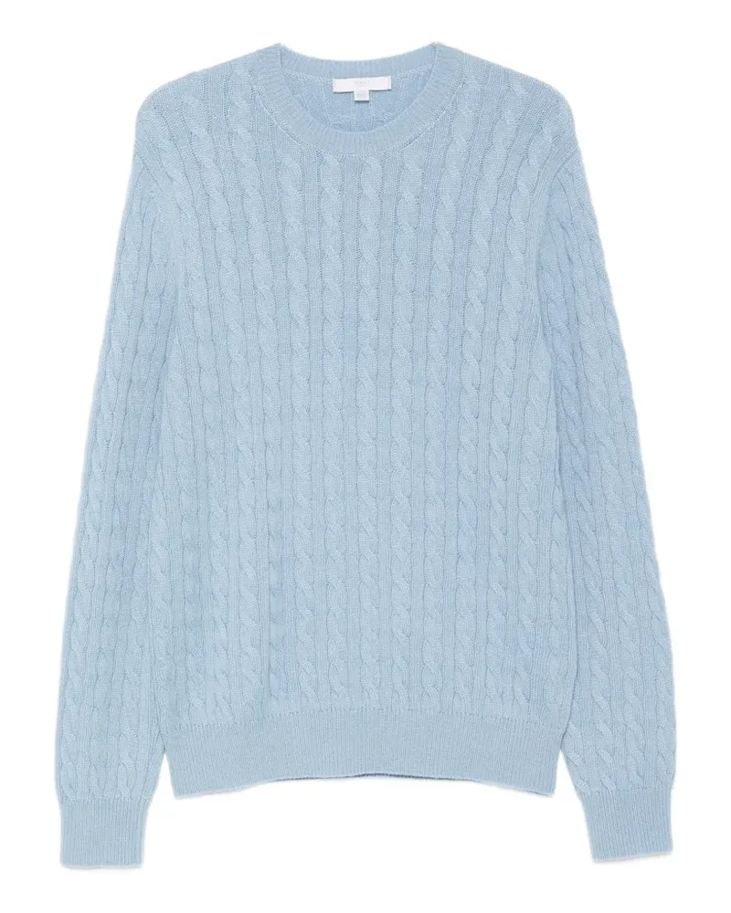 Malo Pullover mit Zopfmuster - Blau Blau