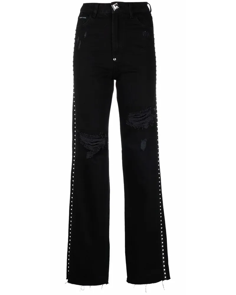 Philipp Plein Kristallverzierte Jeans - Schwarz Schwarz