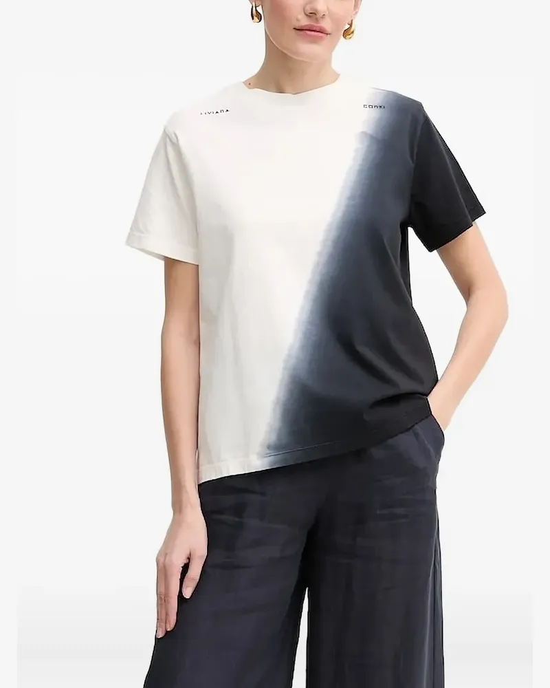 Liviana Conti Kurzärmeliges Oberteil mit Dip-Dye-Effekt - Weiß Weiß