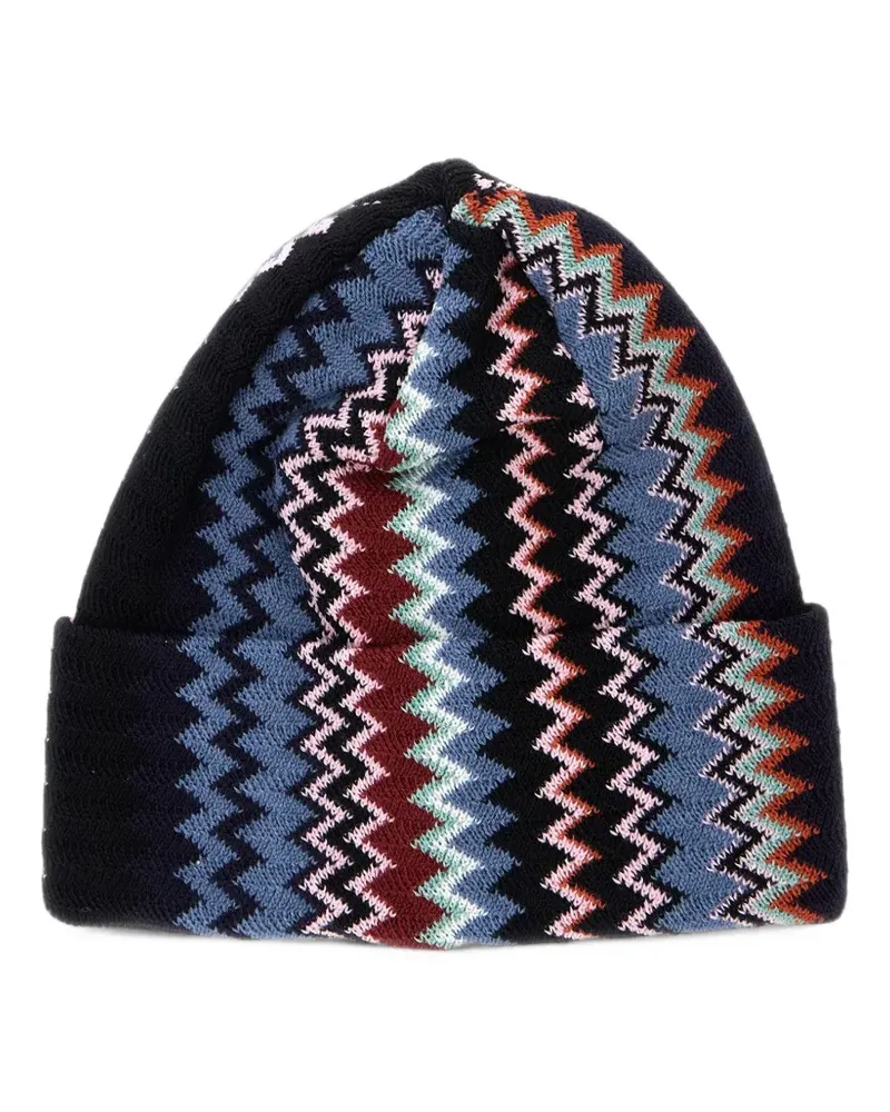 Missoni zigzag-knit beanie hat - Schwarz Schwarz