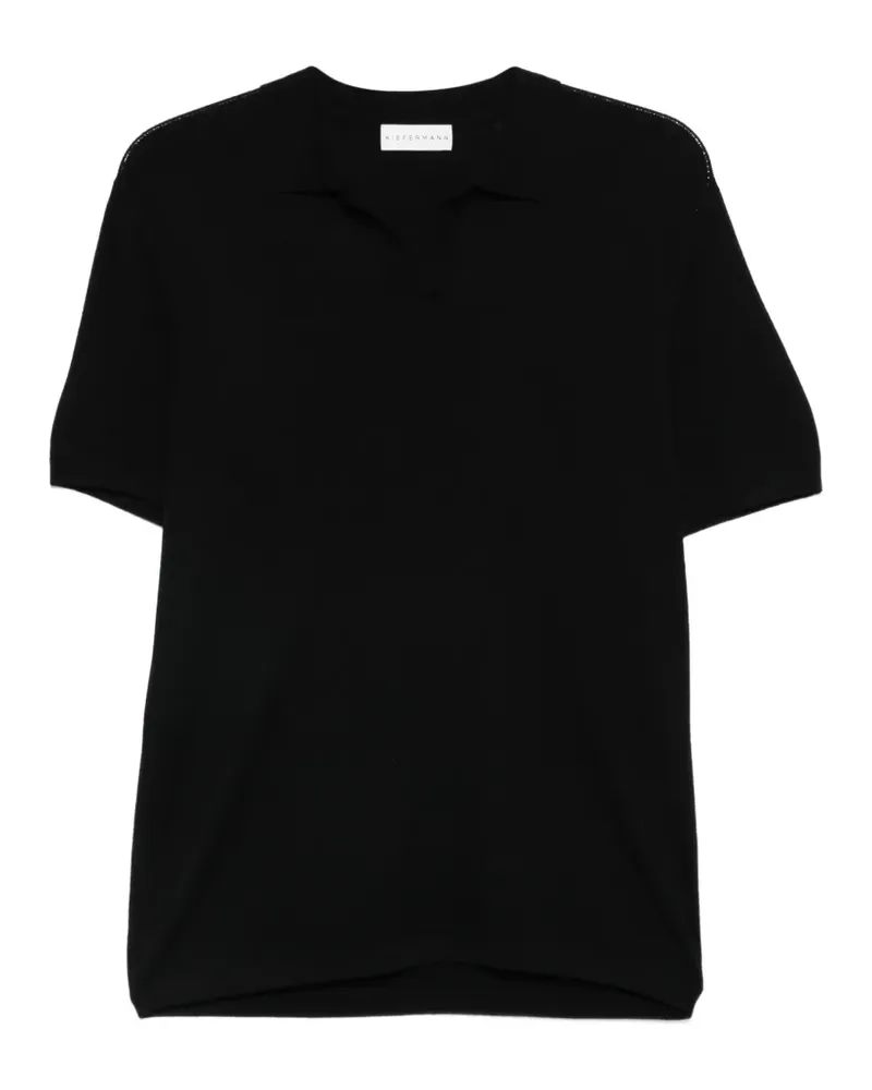KIEFERMANN T-Shirt mit V-Ausschnitt - Schwarz Schwarz