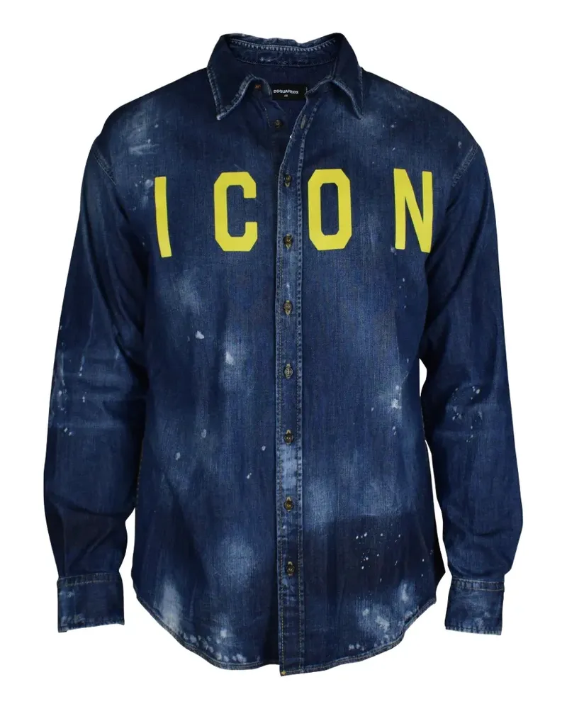 Dsquared2 Jeanshemd mit Icon-Print - Blau Blau