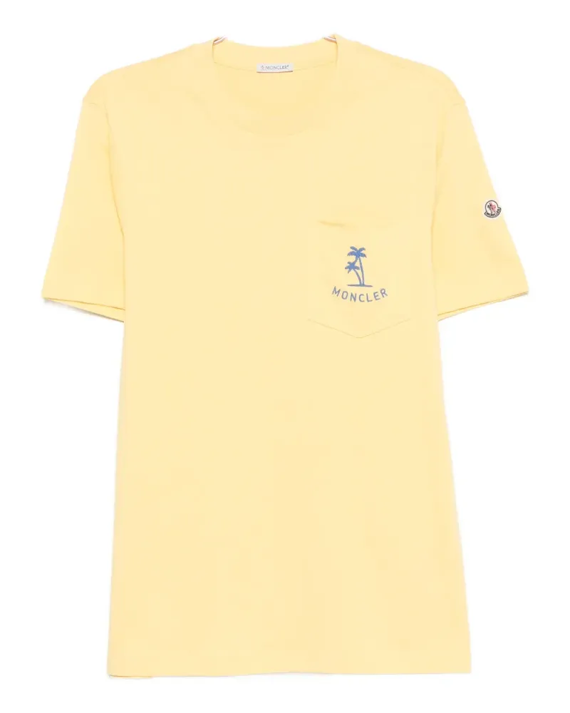 Moncler palm tree pocket T-shirt - Gelb Gelb