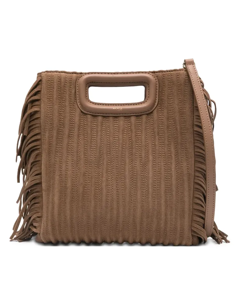 Maje Fransen-Mini-Tasche mit Cut-Out - Braun Braun