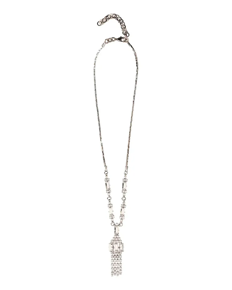 Alessandra Rich crystal fringes necklace - Silber Silber