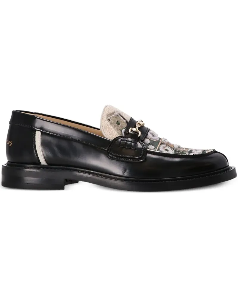 Filling Pieces Gemusterte Loafer - Schwarz Schwarz