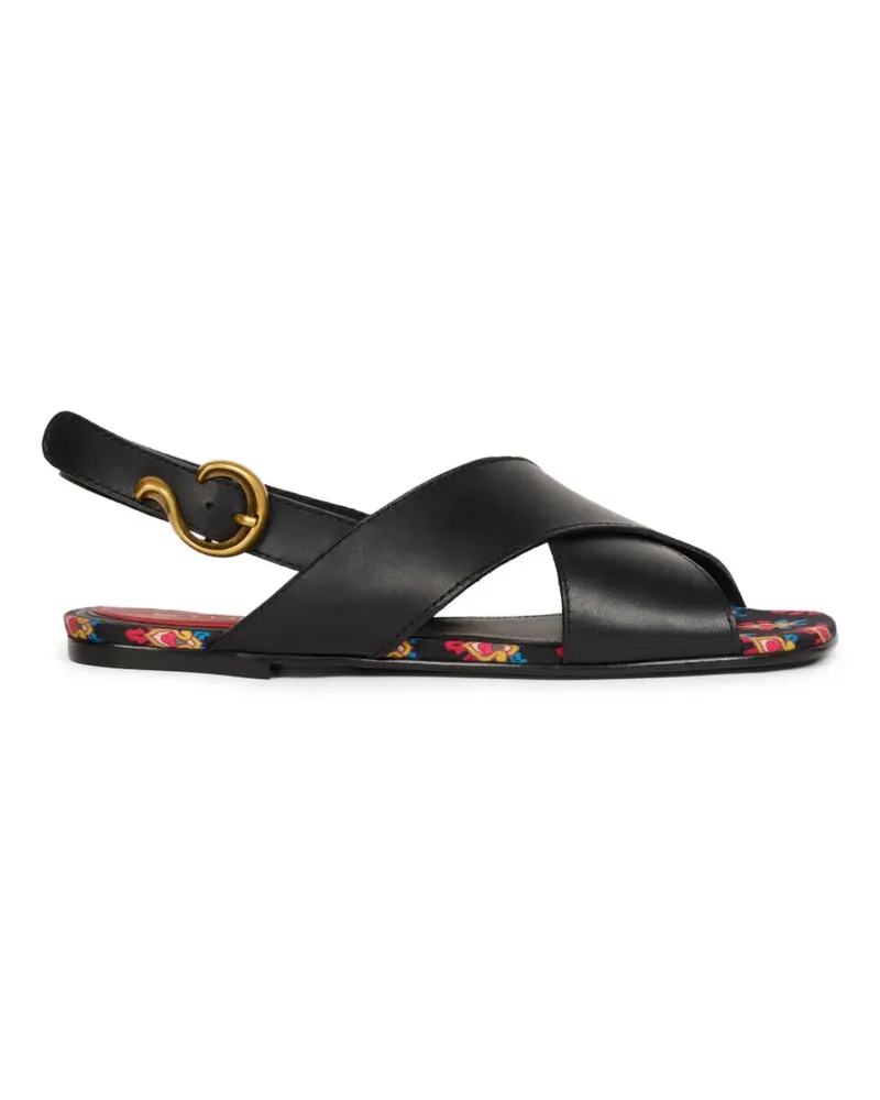 Etro crossover leather sandals - Schwarz Schwarz