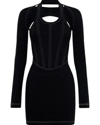 Dion Lee Kleid mit Corsage Schwarz