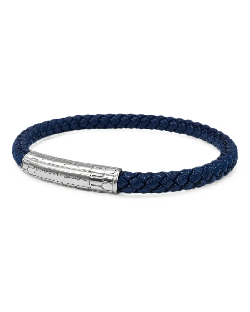 Tateossian x Lamborghini braided leather-strap bracelet - Blau Blau