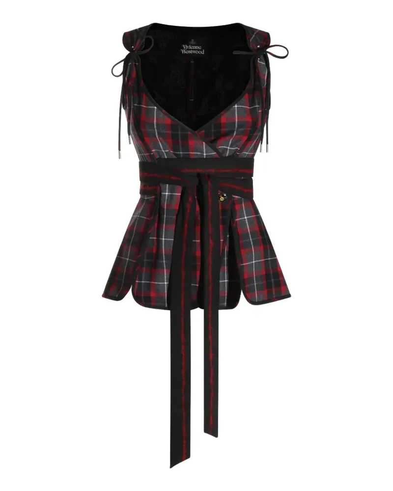 Vivienne Westwood Roxy tartan-print peplum top - Grau Grau