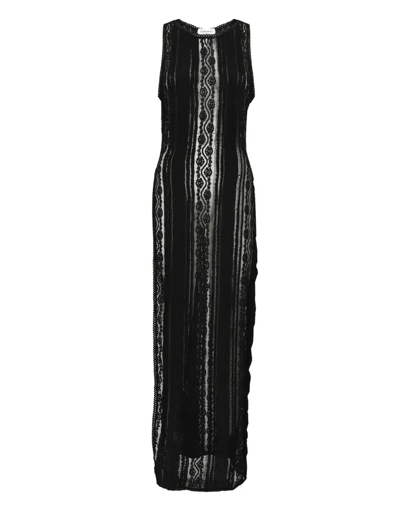 Charo Ruiz Ärmelloses Kleid mit Spitzenmuster - Schwarz Schwarz