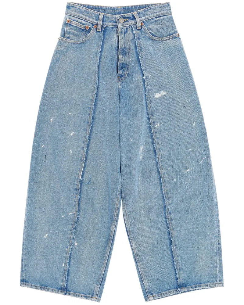 Maison Margiela Weite Distressed-Jeans Blau