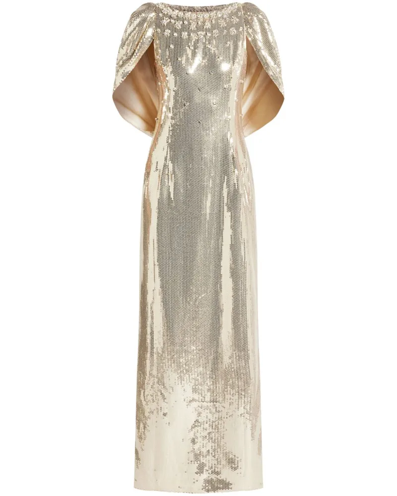 Huishan Zhang Abendkleid mit Pailletten - Gold Gold