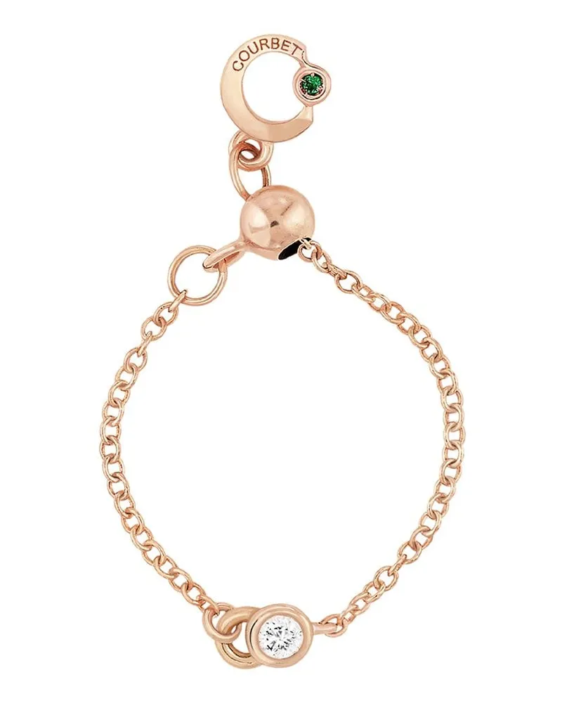 COURBET 18kt Rotgoldring mit synthetischem Diamanten - Rosa Rosa