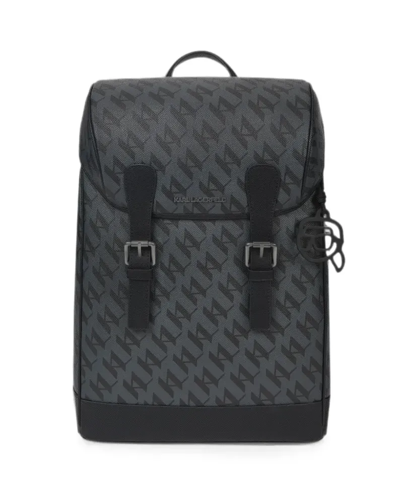Karl Lagerfeld Ikon Rucksack mit Monogramm - Schwarz Schwarz