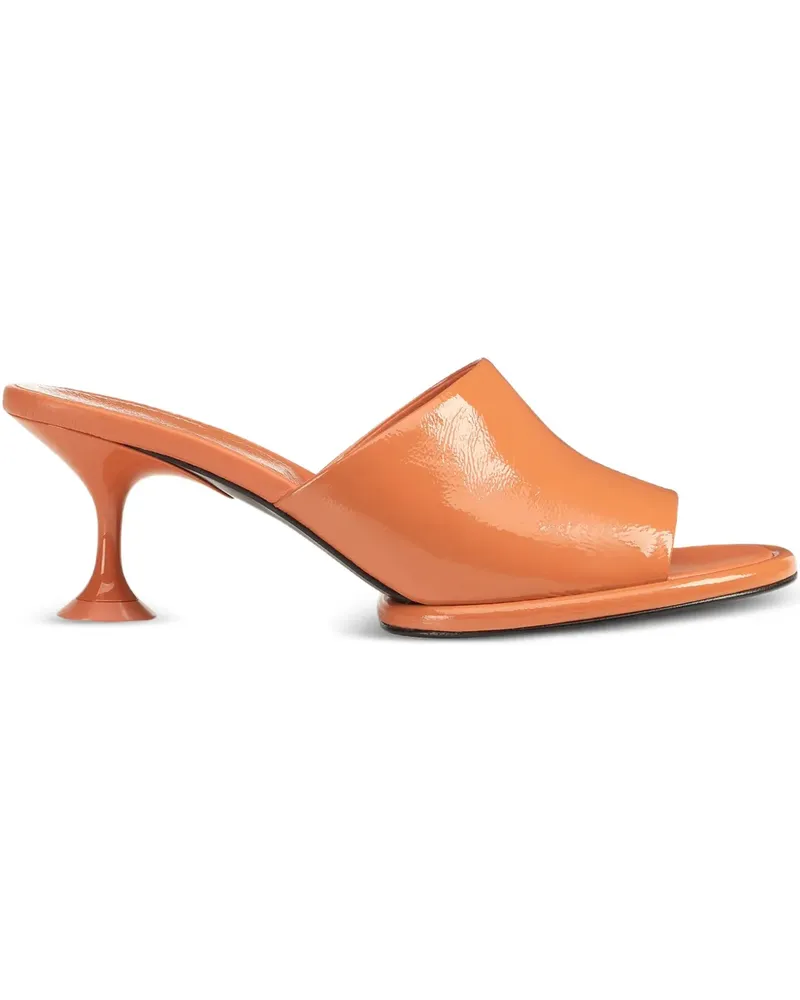 Sergio Rossi orange heeled mules Orange