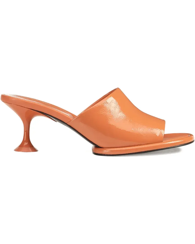 Sergio Rossi orange heeled mules Orange