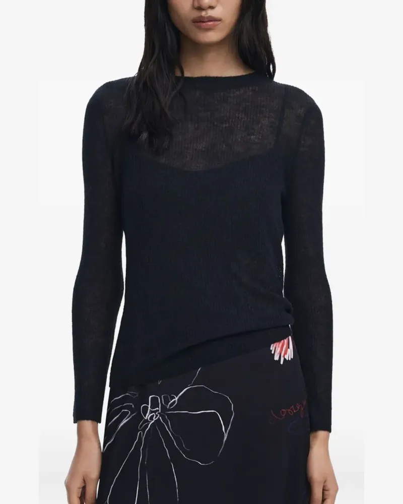 Desigual semi-sheer knit sweater dress (set of two) - Schwarz Schwarz
