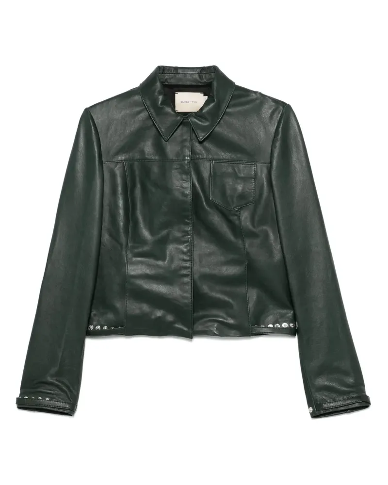 Paloma Wool Klassische Lederjacke - Grün Grün