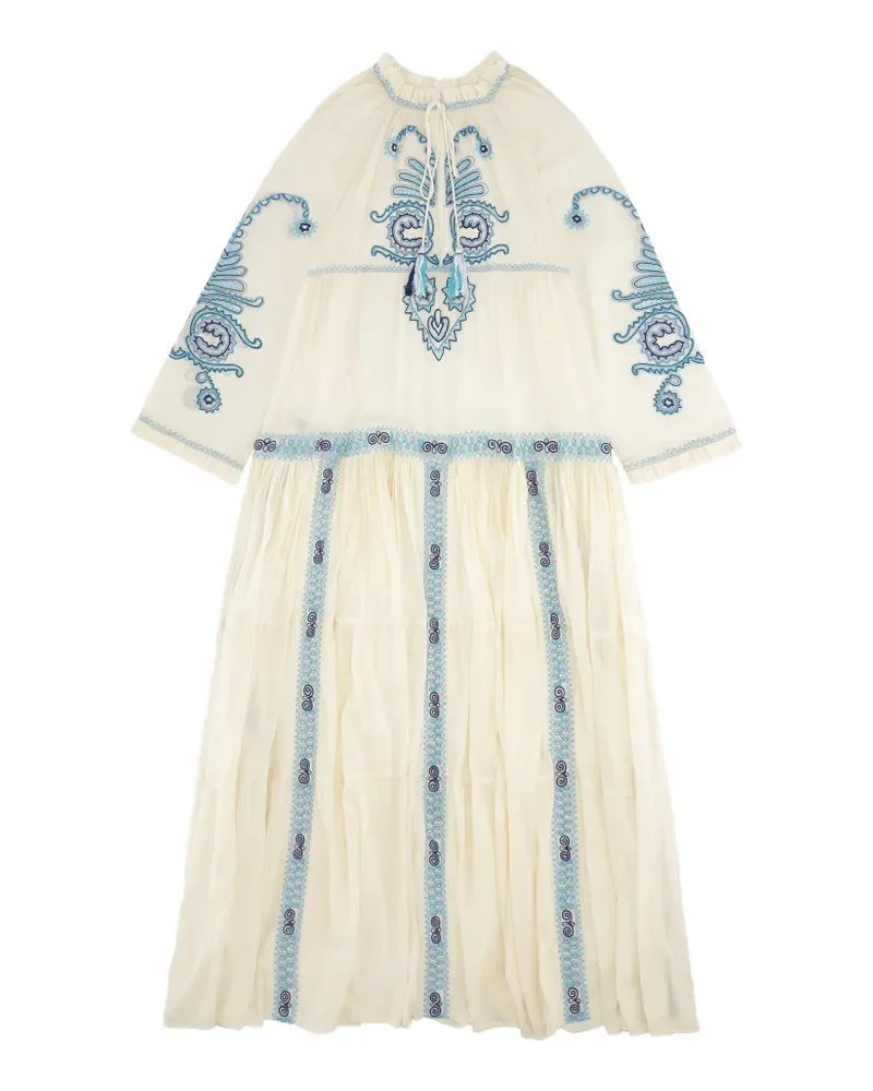 Fortela embroidery tassel dress - Nude Nude