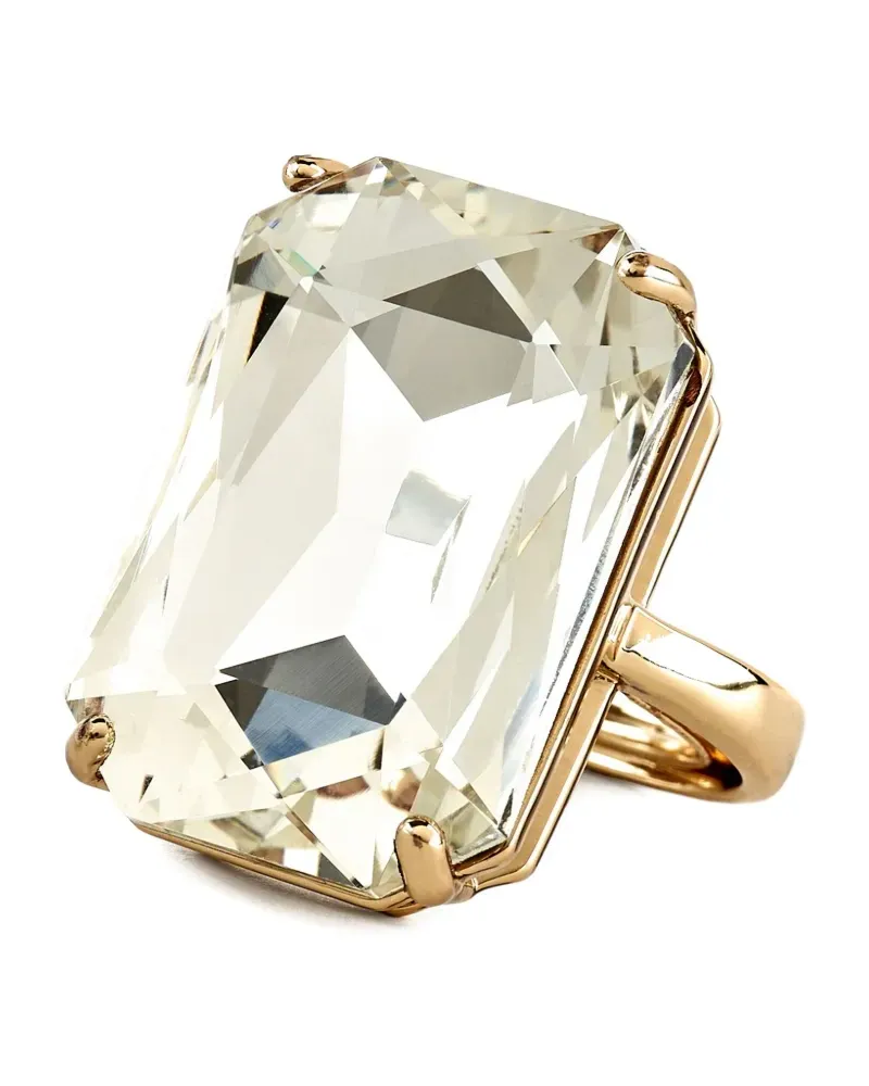 Kenneth Jay Lane Verstellbarer Ring mit Kristallen - Gold Gold
