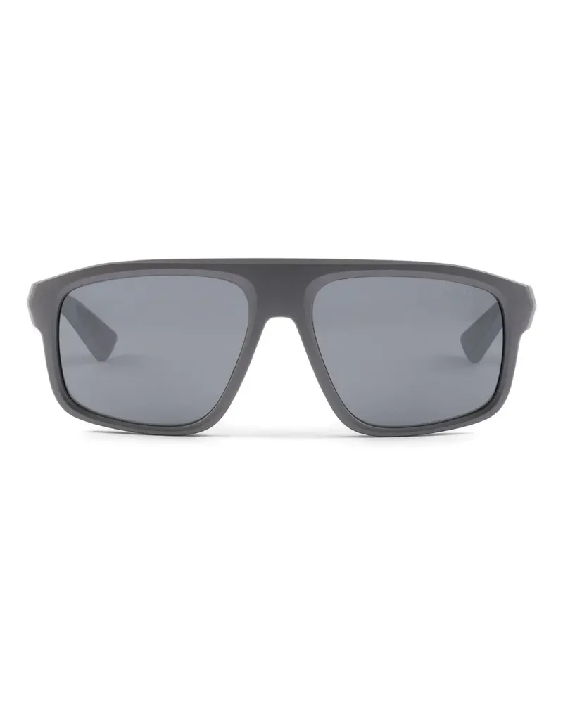 Prada Eckige Linea Rossa Sonnenbrille - Grau Grau