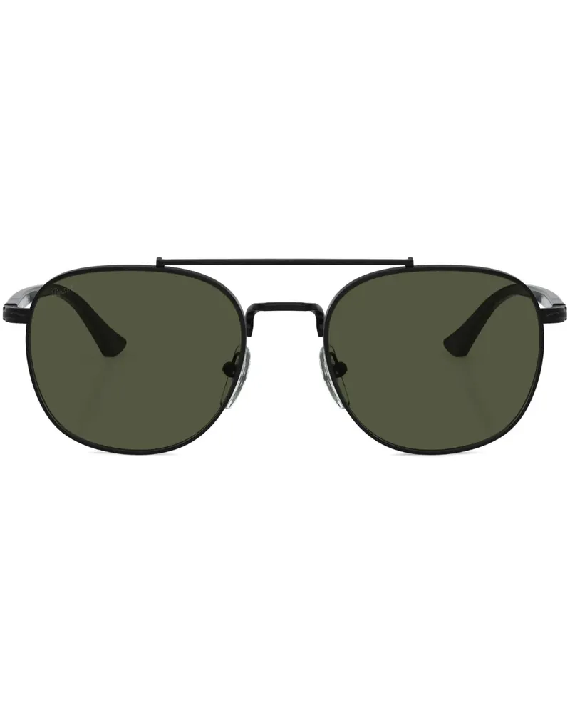 Persol Sonnenbrille mit rundem Gestell - Schwarz Schwarz